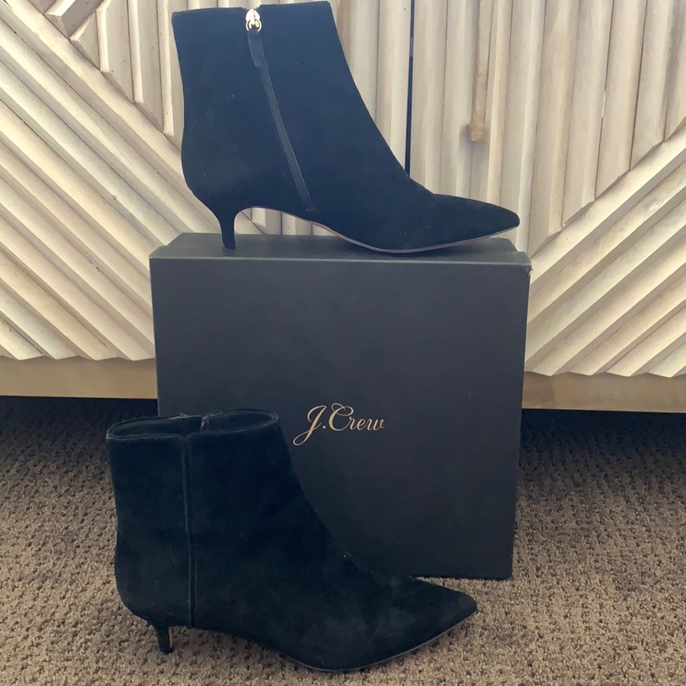 J Crew black bootie zip up